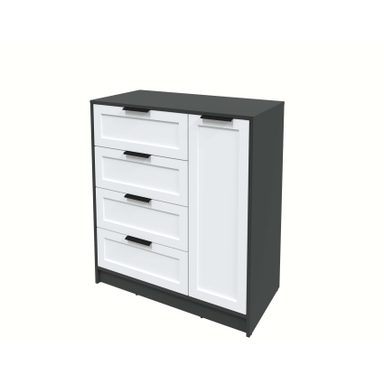 Тумба Тренд КТ-Т90 (Антрацит ЛДСП/ Белый ЛМДФ) Ш900 В1020 Г451